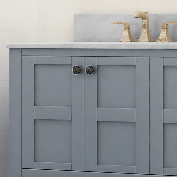 Gdf Studio Jamison Contemporary 72" Wood Double Sink Bathroom Vanity With Marble Counter Top With Carrara White Marble