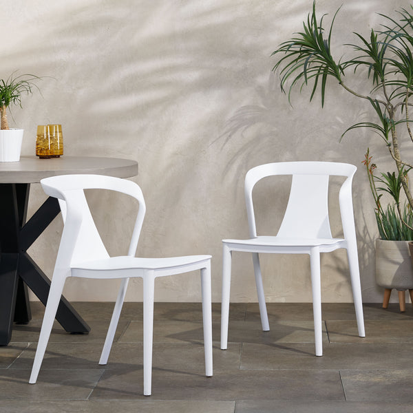 Gdf Studio Janely Outdoor Stacking Dining Chair (Set Of 2)