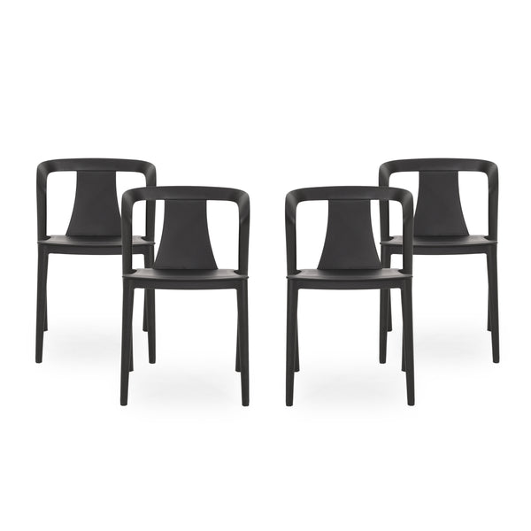 Gdf Studio Janely Outdoor Stacking Dining Chair (Set Of 4)