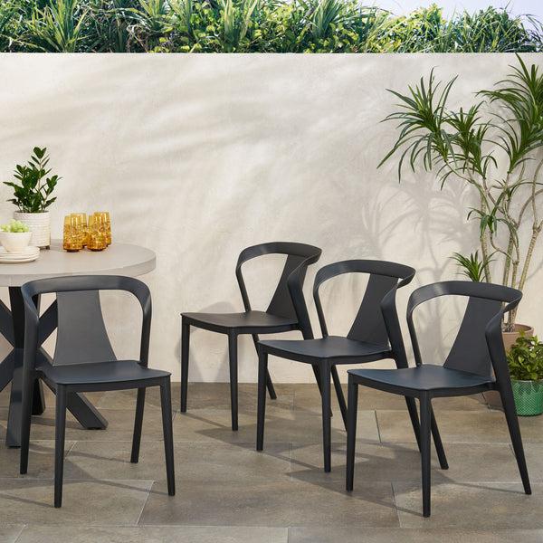 gdf studio Janely Outdoor Stacking Dining Chair (Set of 4)