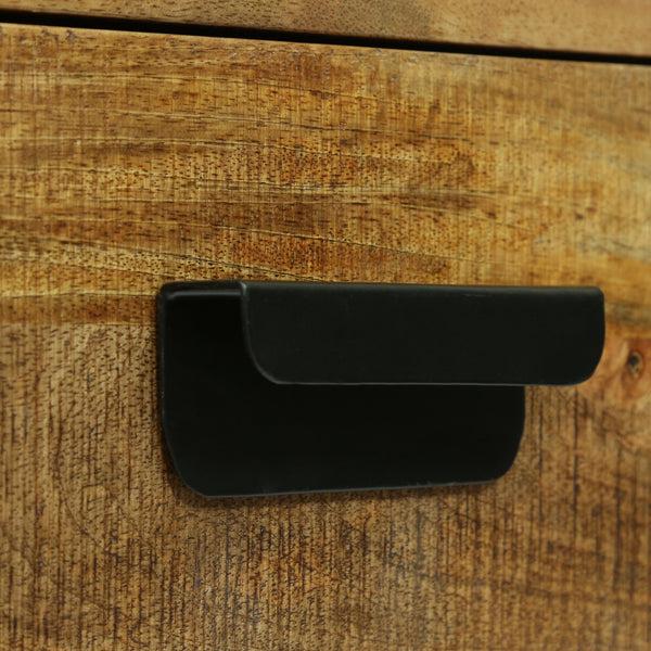 Gdf Studio Jarvi Modern Industrial Handcrafted Mango Wood Desk With Drawers Natural And Black