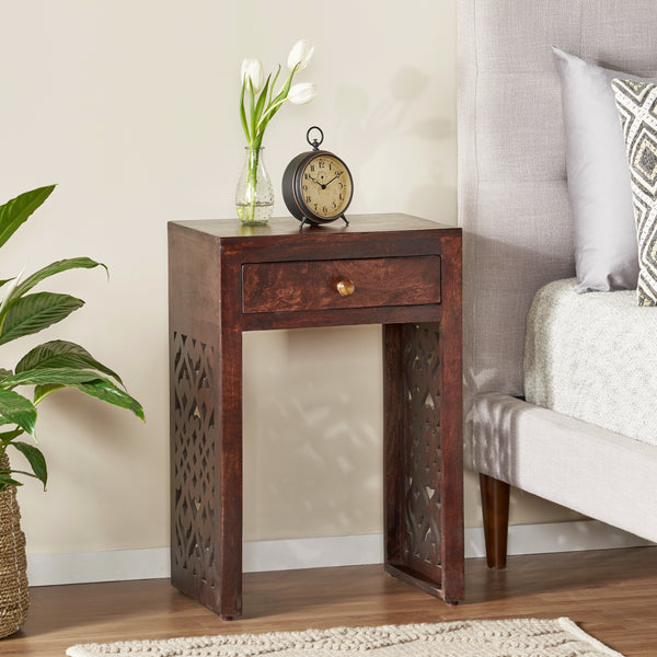 Gdf Studio Jasia Traditional Mango Wood Bedside Table