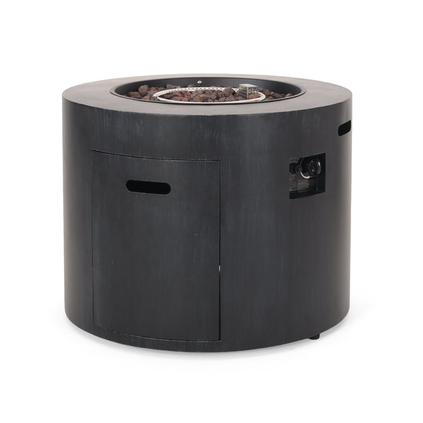 gdf studio Jasmine Outdoor 40 000 BTU Circular Fire Pit Brushed Black
