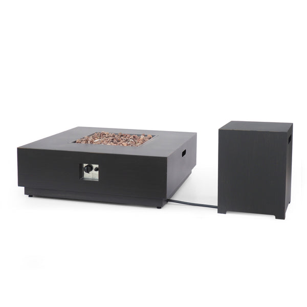 Gdf Studio Jasmine Outdoor 40-Inch Square Fire Pit With Tank Holder