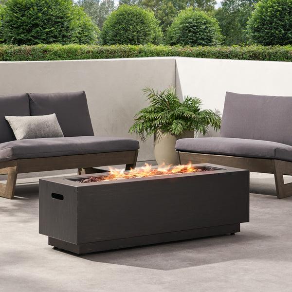 gdf studio Jasmine Outdoor 50 000 BTU Rectangular Fire Pit (No Tank Holder)
