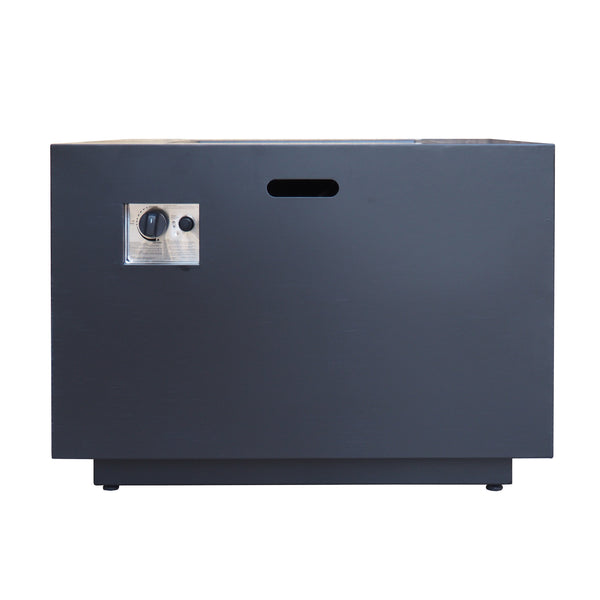 gdf studio Jasmine Outdoor Dark Gray Finish Iron 33 Inch Square Fire Pit - 50 000 BTU