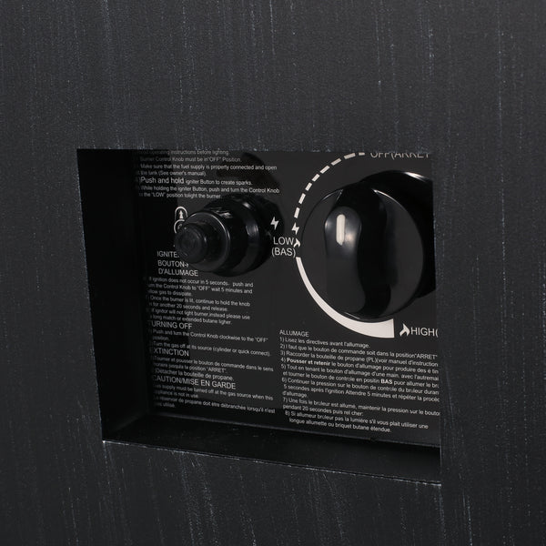 Gdf Studio Jasmine Outdoor Iron 50K BTU Rectangular Fire Pit Table Brushed Black