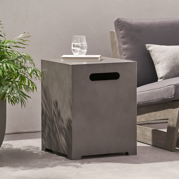 Gdf Studio Jasmine Outdoor Metal Tank Holder Side Table