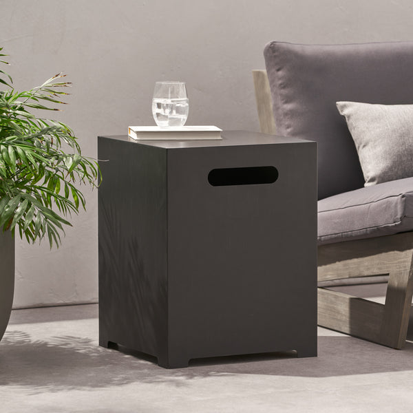 gdf studio Jasmine Outdoor Metal Tank Holder Side Table