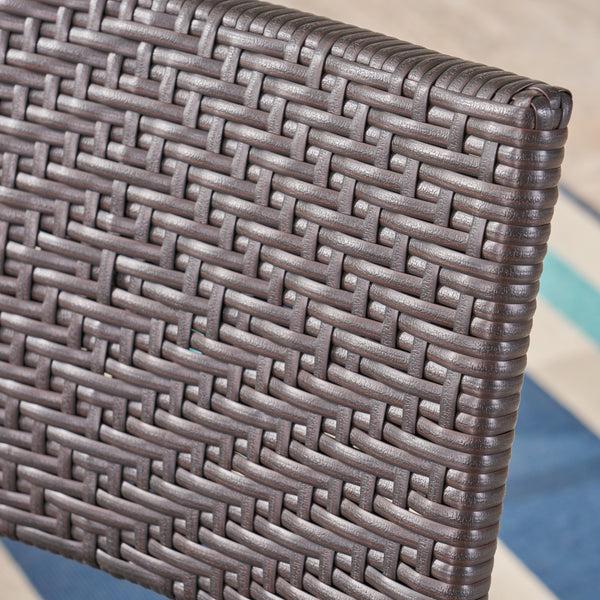 Gdf Studio Jason Outdoor Brown Wicker Folding Chair (Set Of 2)