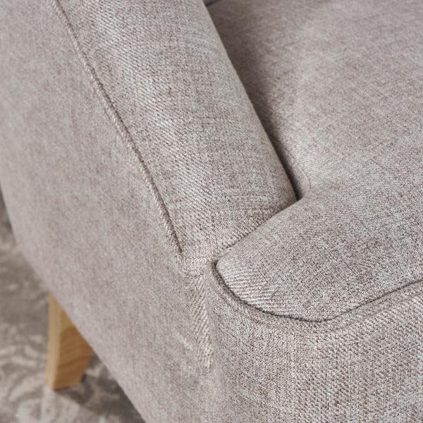 Gdf Studio Jasper Mid-Century Modern Fabric Upholstered Shell Loveseat W/ Channel Stitching