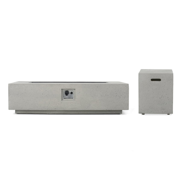 gdf studio Jaxon Outdoor 50 000 BTU Rectangular Fire Table with Tank Holder