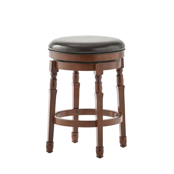 Gdf Studio Jaxx Brown Leather Swivel 26-Inch Counter Stool (Set Of 2)