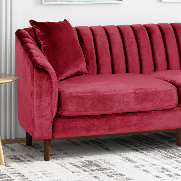 Gdf Studio Jeannie Contemporary Velvet 3 Seater Sofa