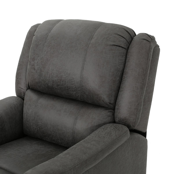 Gdf Studio Jemma Tufted Slate Microfiber Swivel Gliding Recliner