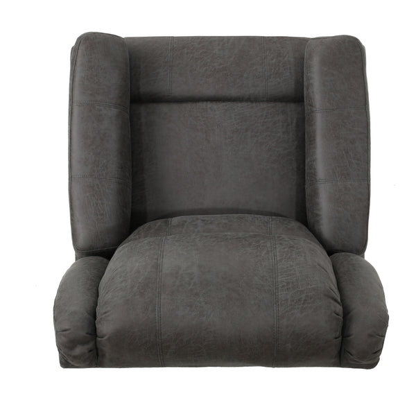 Gdf Studio Jemma Tufted Slate Microfiber Swivel Gliding Recliner