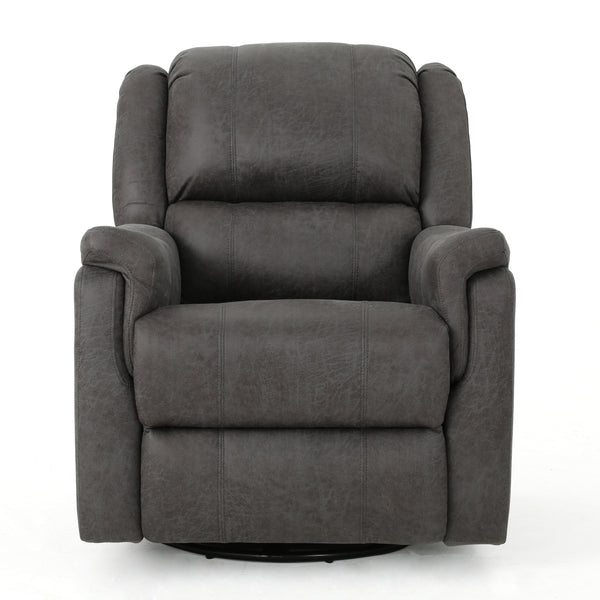 gdf studio Jemma Tufted Slate Microfiber Swivel Gliding Recliner