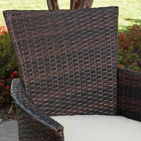 Gdf Studio Jenine Outdoor 6 Piece Teak Finished Acacia Wood Dining Set With Multi-brown Dining Chairs