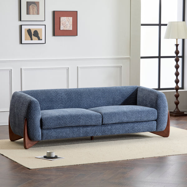 Gdf Studio Jennifer 82 Inches Low Silhouette Boucle Sherpa Sofa