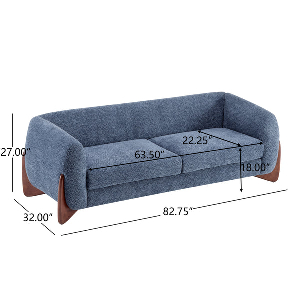 Gdf Studio Jennifer 82 Inches Low Silhouette Boucle Sherpa Sofa