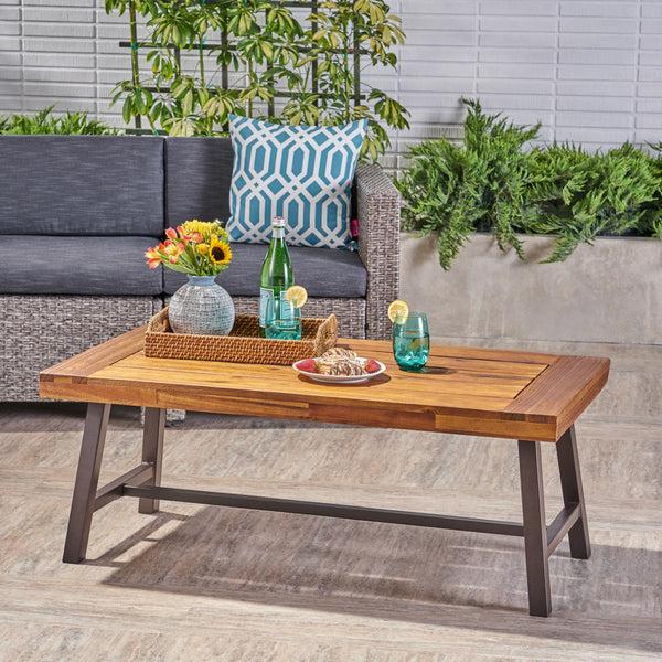 Gdf Studio Jenny Outdoor Acacia Wood Coffee Table Sandblast Finish