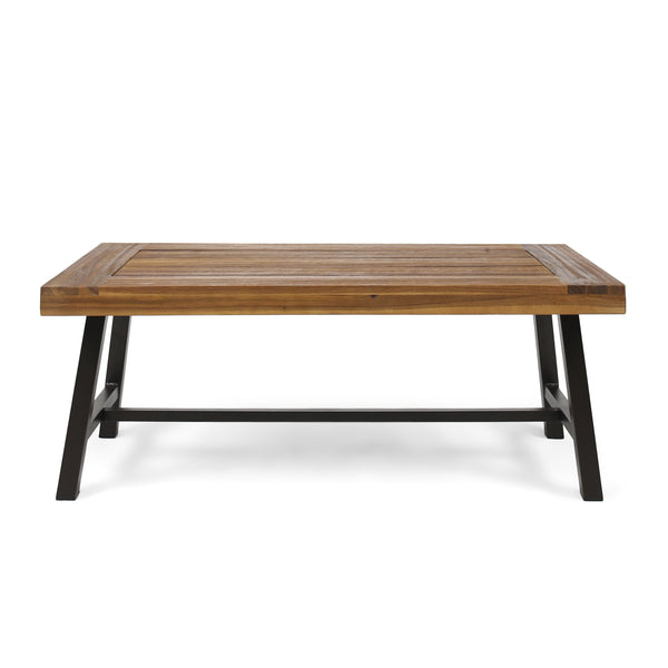 gdf studio Jenny Outdoor Acacia Wood Coffee Table Sandblast Finish