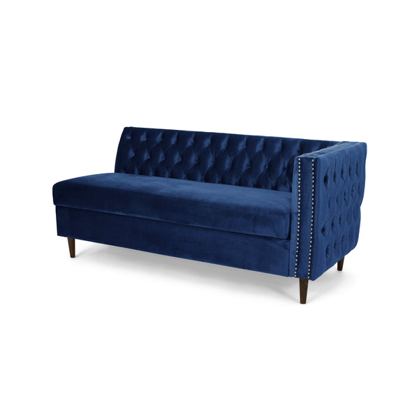 Gdf Studio Jephthah Contemporary Tufted Velvet Sectional Sofa With Storage Chaise Lounge