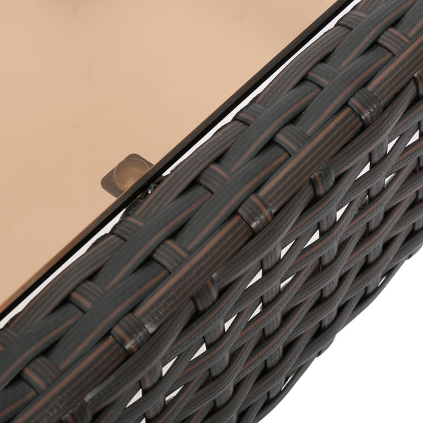 Gdf Studio Jermaine Outdoor Brown Wicker Side Table
