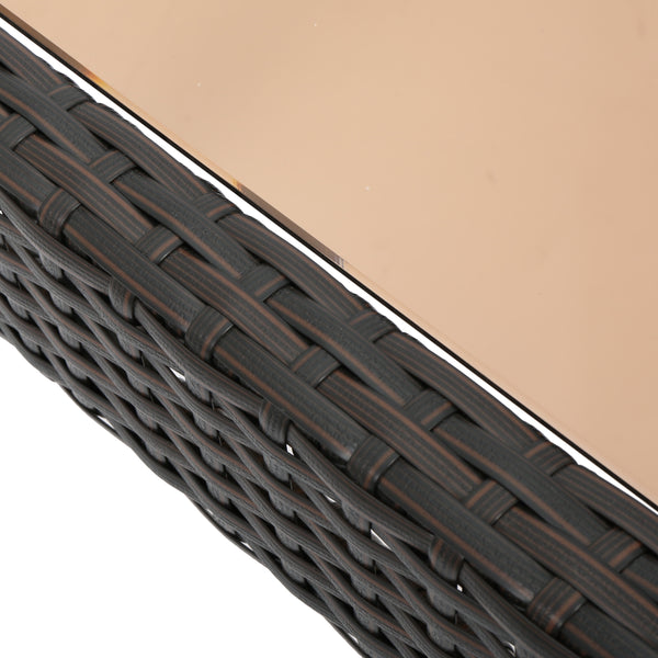 Gdf Studio Jermaine Outdoor Brown Wicker Side Table