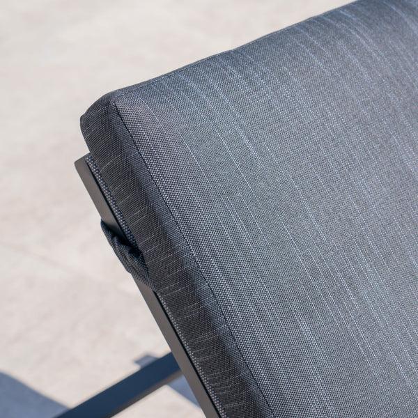 Gdf Studio Jerry Outdoor Dark Gray Outdoor Mesh Chaise Lounges With Black Aluminum Frame (Set Of 4)