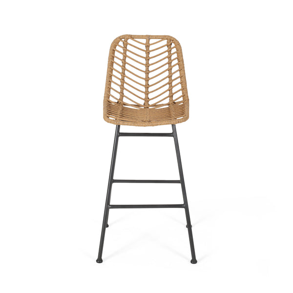 Gdf Studio Jessie Outdoor Wicker Barstools (Set Of 2)