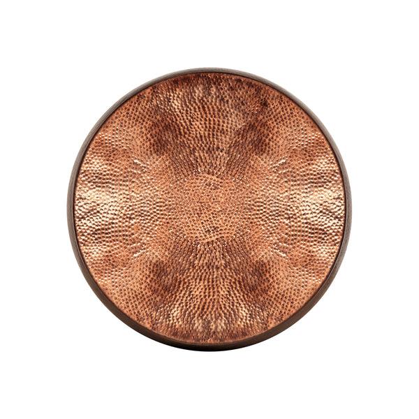 Gdf Studio Jessika Modern Round Hammered Aluminum Storage Coffee Table