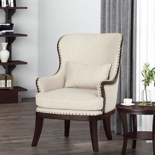 gdf studio Jett Contemporary Upholstered Accent Chair with Nailhead Trim