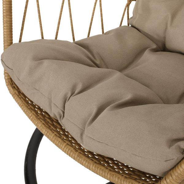 Gdf Studio Jewell Allegra Outdoor Wicker Basket Hanging Chair With Stand