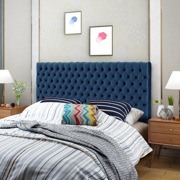 Gdf Studio Jezebel Tufted King/ Cal King New Velvet Headboard