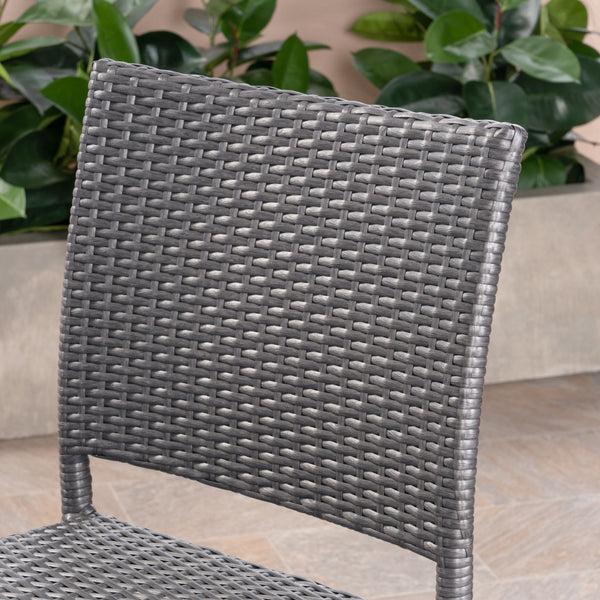 Gdf Studio Jiro Outdoor Wicker Barstool Gray (Set Of 2)