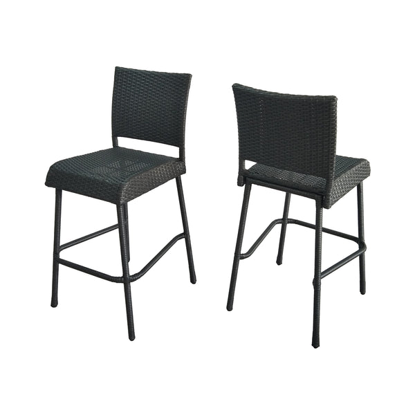 gdf studio Jiro Outdoor Wicker Barstool Gray (Set of 2)
