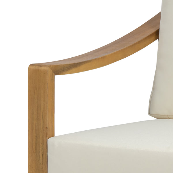 Gdf Studio Johnlucas Outdoor Acacia Wood Club Chair With Cushion
