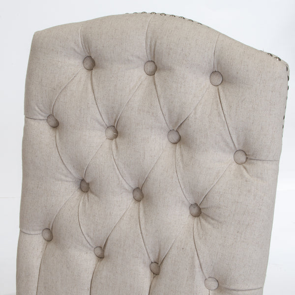 Gdf Studio Jolie Traditional Button Tufted Fabric Dining Chairs With Curved Legs (Set Of 2)