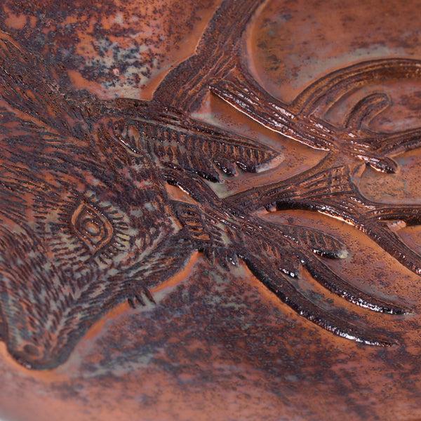 Gdf Studio Jolson Handmade Aluminum Flat Vase Burnt Copper