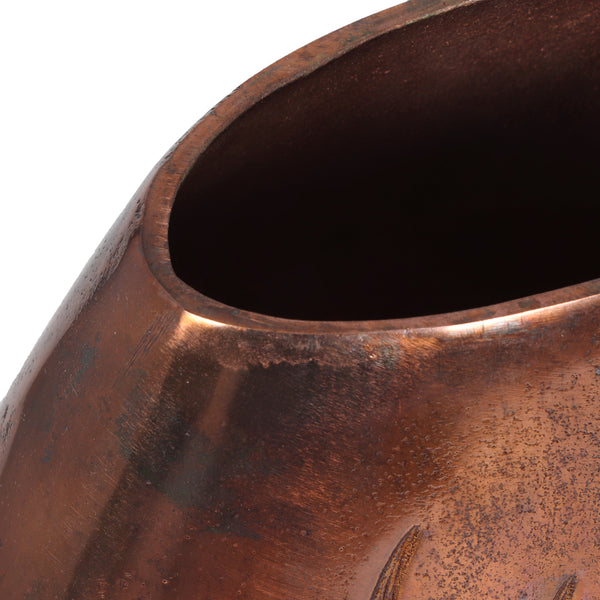 Gdf Studio Jolson Handmade Aluminum Flat Vase Burnt Copper
