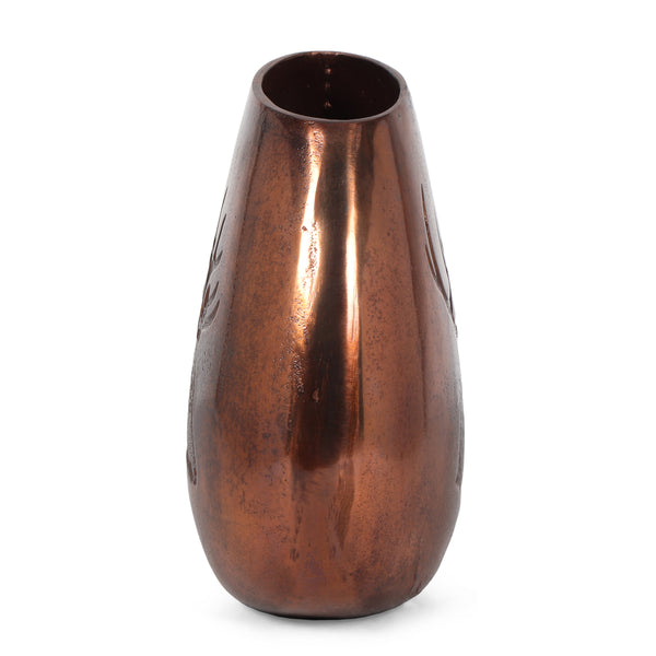 Gdf Studio Jolson Handmade Aluminum Flat Vase Burnt Copper