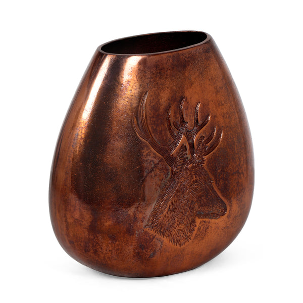 gdf studio Jolson Handmade Aluminum Flat Vase Burnt Copper