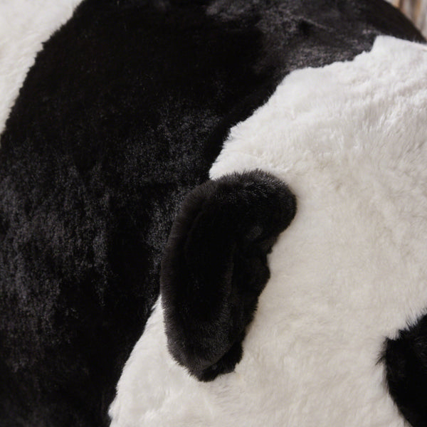 Gdf Studio Jom Kid's White And Black Furry Panda Ottoman