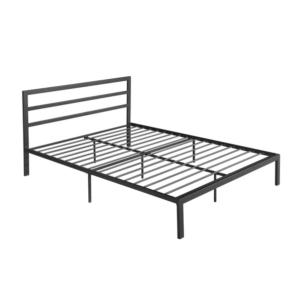 gdf studio Jones Minimalistic Modern Slat Iron Queen-Size Bed Frame