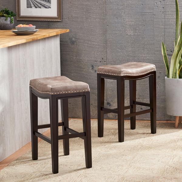 Gdf Studio Jordon Contemporary Studded Fabric Counter Stool (Set Of 2)