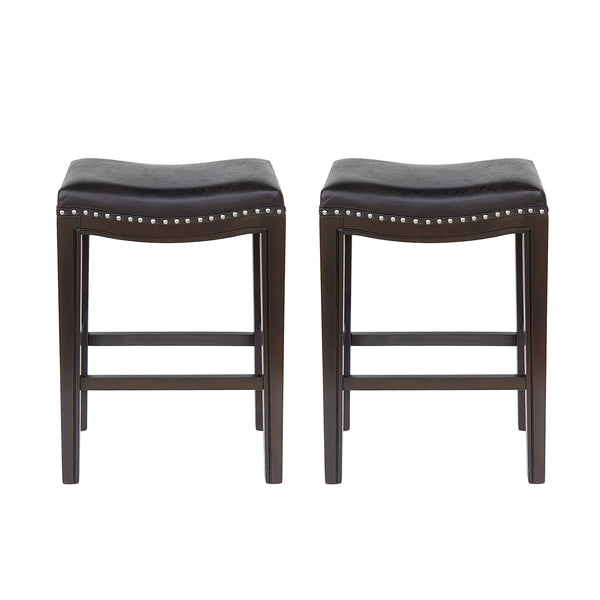 gdf studio Jordon Contemporary Studded Fabric Counter Stool (Set of 2)