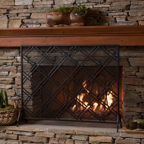 Gdf Studio Josette Contemporary Single-Panel Iron Fireplace Screen