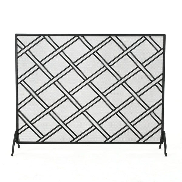 gdf studio Josette Contemporary Single-Panel Iron Fireplace Screen