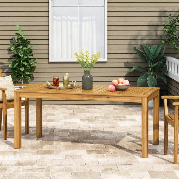 Gdf Studio Joviah Outdoor Rustic Acacia Wood Dining Table